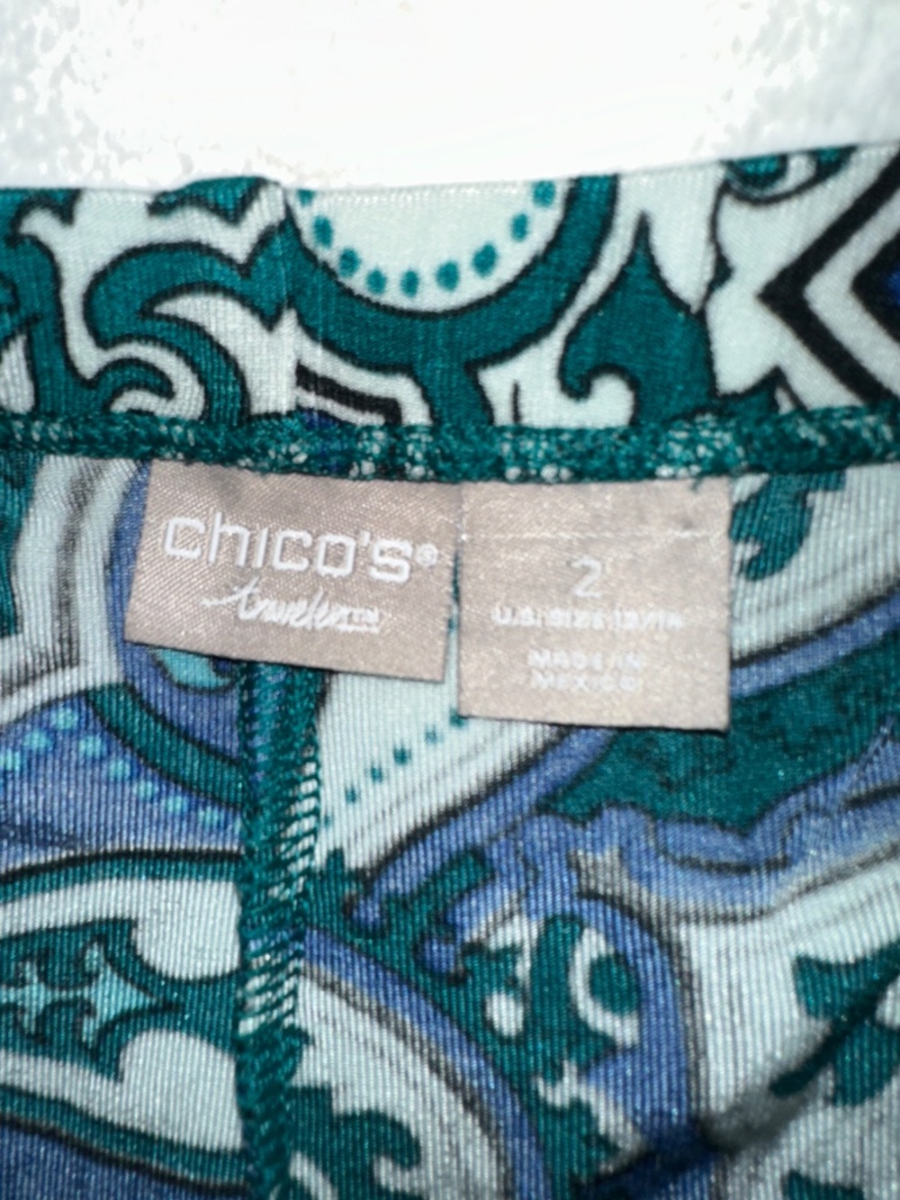 Chico’s Travelers Crop Wide-Leg Pants Tapestry Teal Chico's Size 2 / US 12 /L - Picture 8 of 8